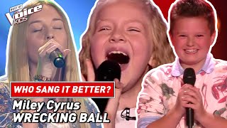 Who sang Miley Cyrus&#39; &quot;Wrecking Ball&quot; better? | The Voice Kids