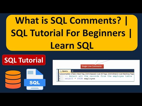 What Is Sql Comments Sql Tutorial For Beginners Learn Sql