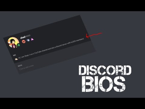 How To Make A Discord Bio - 08/2021