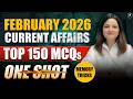 February 2026 Monthly Current Affairs Top 150 MCQs Parcham Classes February One Shot Monthly CA