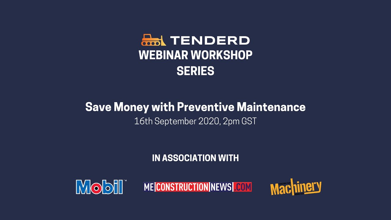 Save Money with Preventive Maintenance - TENDERD Webinar Workshop Series 3