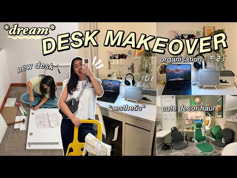 TRANSFORMING MY STUDY SPACE✨! pinterest inspired, desk organization, setup for productivity,unboxing