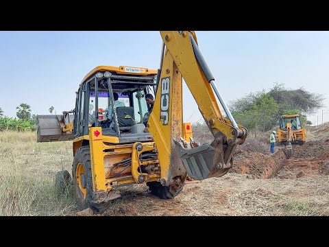JCB 3DX Small Bucket Railway Cable Line dig and Closing work | jcb video