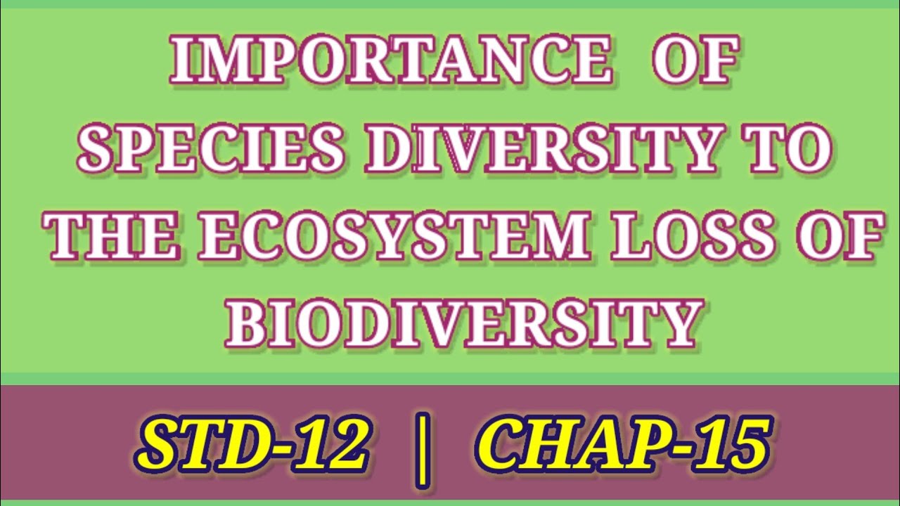 IMPORTANCE  OF  SPECIES DIVERSITY TO  ECOSYSTEM(S-12 | C15)