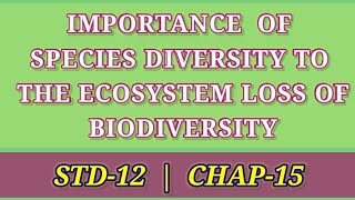 IMPORTANCE  OF  SPECIES DIVERSITY TO  ECOSYSTEM(S-12 | C15)