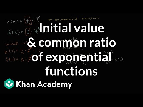 Initial Value Common Ratio Of Exponential Functions Video Khan Academy