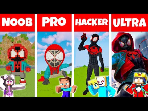 Minecraft NOOB vs PRO vs HACKER: SICHERSTER MILES MORALES BAU CHALLENGE ⛏