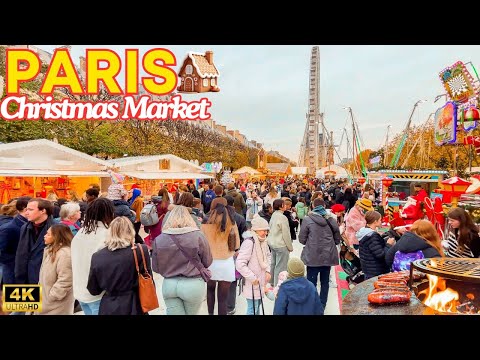 Paris, France 🇫🇷 - 4k PARIS Christmas MARKET 2024 🎄Magical Atmosphere Tuileries ✨With Captions