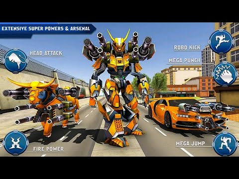 Bull Robot Car Transformer Shooting Games - Android Gameplay
