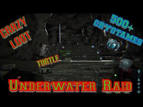 RAIDING MASSIVE UNDERWATER BASE WITH TURTLES, CRAZY LOOT, 500+ CRYOTAMES, ARK OFFICIAL PVP