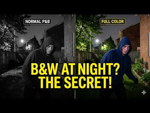 Part of a video titled Why is your Security Camera Black and White at Night? - YouTube