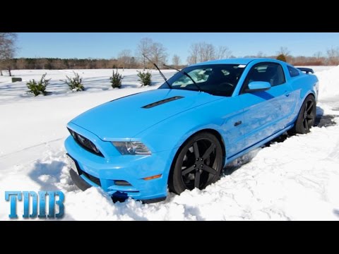Procharged Mustang GT in Snow FAIL!-Why to Never Drive on Summer Tires in Snow