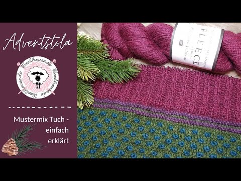 Pattern mix Advent shawl / knitting a false braid / winter diamond / part 6