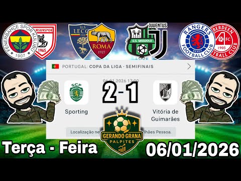 PALPITES DE FUTEBOL PARA HOJE 06 01 2026 TERÇA - FEIRA COM PLACARES EXATOS, BILHETE PRONTO + ZEBRA