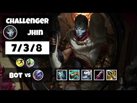 Jhin vs Tristana NA Challenger BOT (7/3/8) - v11.10