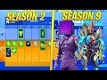 ALL BATTLE PASS ITEMS EVER (SKINS AND EMOTES) SEASON 1-9 FORTNITE BATTLE ROYALE