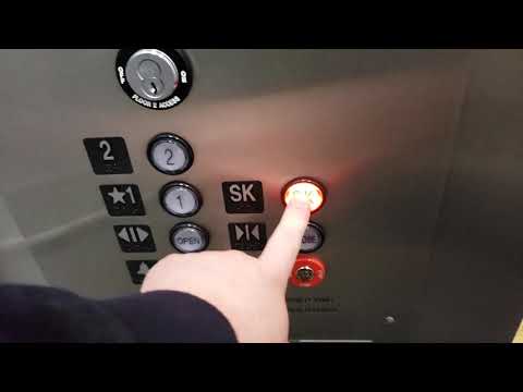 Colorful MEI Hydraulic Elevator @ Minnesota Museum of American Art, St. Paul, MN