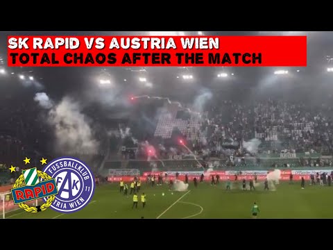 ULTRAS PITCH INVASION AFTER THE MATCH | SK Rapid vs Austria Wien 2-1 | 22-09-2024