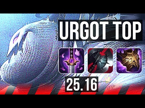 URGOT vs YASUO (TOP) | 8 solo kills, Godlike | KR Master | 25.16