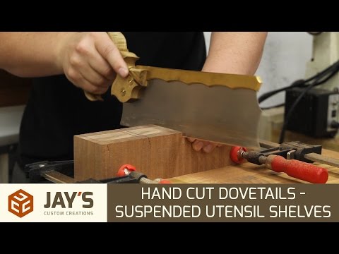 Hand Cut Dovetails - Suspended Utensil Shelves - 256