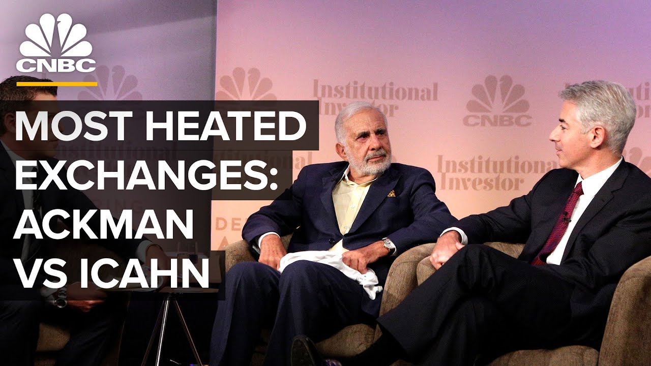Most Heated Exchanges: Hedge Fund Giant Bill Ackman And Investor Carl Icahn Square Off | CNBC