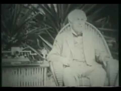 Thomas Edison talking about his invention of the light bulb, late 1920s