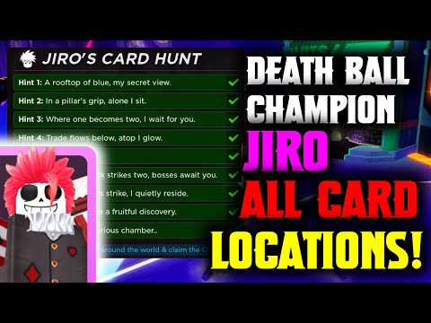 Roblox Death Ball Champion Jiro ALL CARD LOCATIONS!
