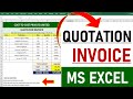 Quotation Invoice In Excel Create Invoice Bill In Excel MS Excel