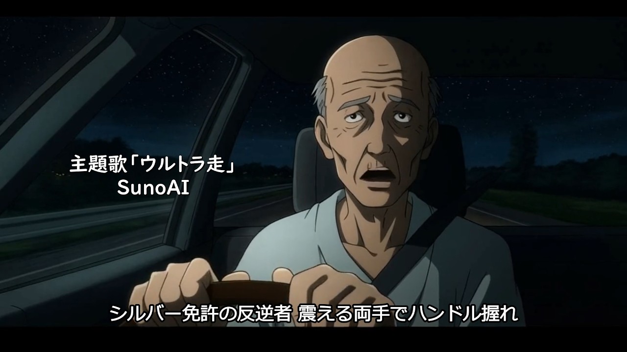 AI架空アニメ『首都高齢バトル～年金総獲り逆走レース～』OP『ウルトラ走』