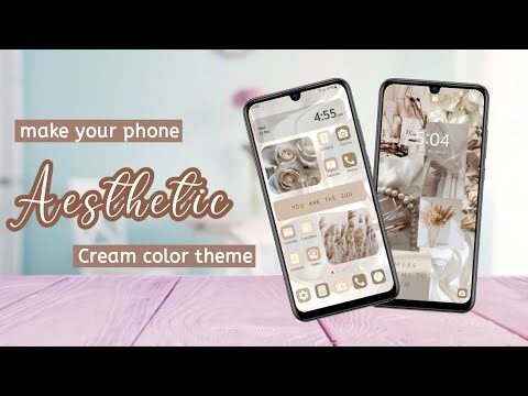 Make your android phone aesthetic | Aesthetic Cream Color Theme | Android Phone Customization