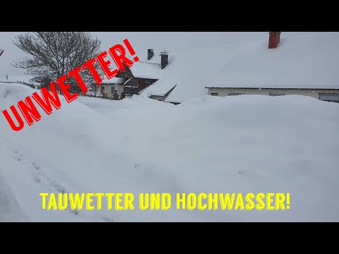 Unwetterwarnung: Heftiges Tauwetter und Regen. Schneemassen schmelzen ab. Februar startet mild.