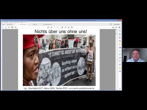 Claus Melter. Vortrag Zu Kolonialismus ... und Mitwirkung Pädagogik und Sozialer Arbeit 26.05.2021