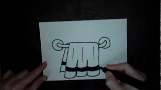 Как нарисовать полотенце  - How to draw a towel -  Wie zeichne ein Handtuch