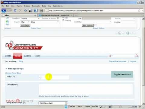 DotNetNuke Tutorial - SunBlogNuke Review - A Blog Module for DNN part 1 of 3 - Video #244