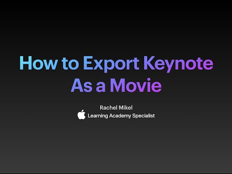 How to Export a Keynote to a Movie file