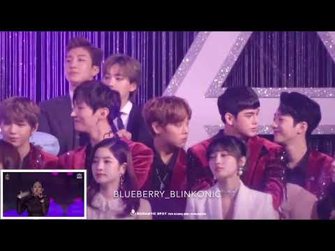 180110 WANNAONE & WINNER & TWICE Reaction to BLACKPINK - PWF & AIIYL @GDA [All Fancam]