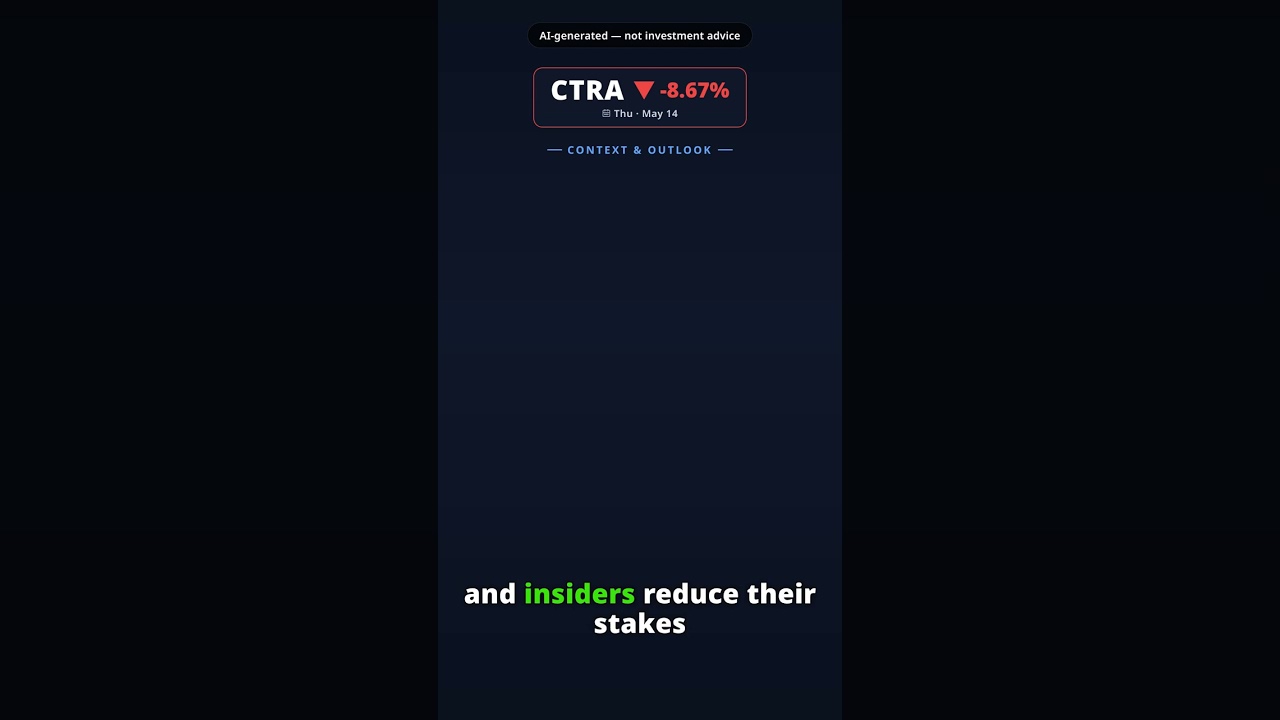 Why Is Coterra Stock Tumbling Today? CTRA -8.67% (May 14) — Devon Merger Closing