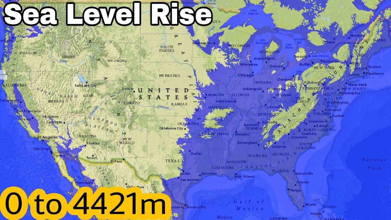 USA Flood Map | Sea Level Rise (0 - 4000m)