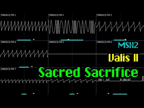 Shinobu Ogawa - "Sacred Sacrifice" (Valis II, MSX2) [Oscilloscope Visualization]