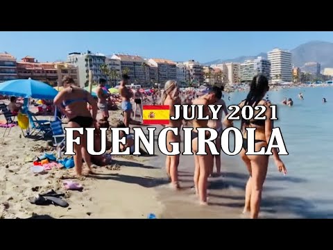 FUENGIROLA BEACH WALK, Malaga Spain - July 2021, Latest Updates Walk Tour, Costa Del Sol🌞 [4K]
