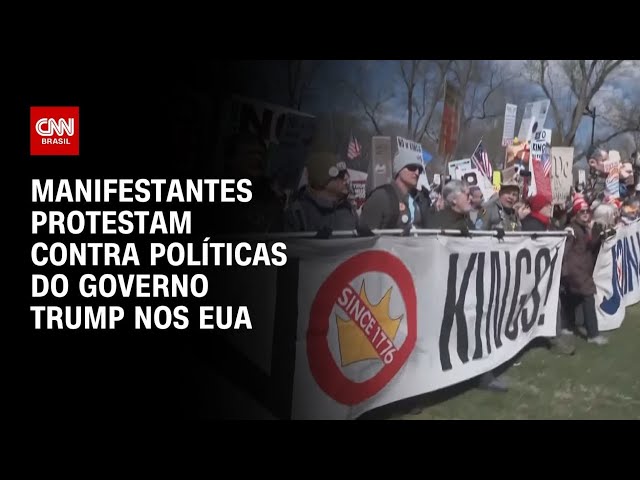 “No Kings”: Manifestantes saem às ruas nos EUA em protesto contra o governo Trump | AGORA CNN