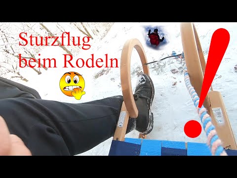 Sturzflug beim Rodeln - Rodelbahn unterschätzt!
