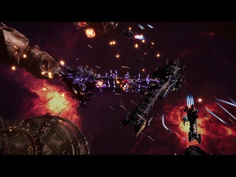 Space Wolves vs Chaos - Skalgrim Mod - Massive Battle - Battlefleet Gothic Armada 2