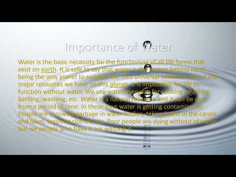 Importance of Water | By Ashitha