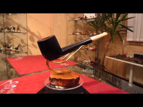 Pipa ebano e corno lumberman fatta a mano - www.paronellipipe.it