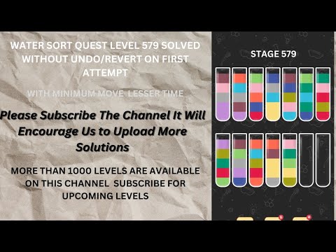 Water Sort Quest Level 579 Solution Walkthrough without any Revert