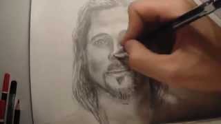 Drawing Brad Pitt by Alex Rain