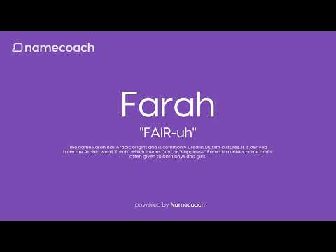 How to Pronounce Farah