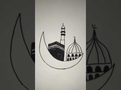 Drawing a Moon Kaba Sharif ❤️🎨#shorts #drawing #youtubeshorts