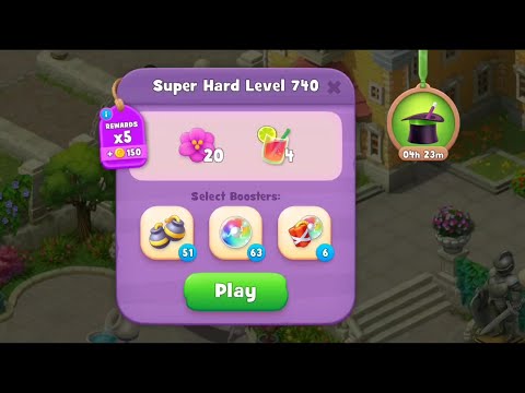 Gardenscapes Level 740 Walkthrough "No Boosters Used"